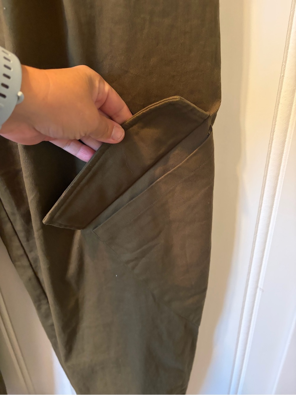 NWT J. Brooks Boutique Olive Paperbag Waist Cargo Pants Tie Ankle Stretch 1XL - Picture 6 of 13